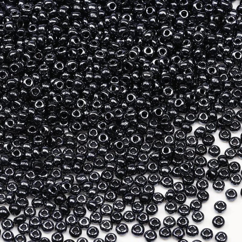 BALABEAD Black Pearl Color 3mm Seed Beads About 4000pcs/110 Grams in Box 8/0 Glass Craft Seed Beads for Jewelry Making, Hole 0.7mm (Black Pearl) - Image 2